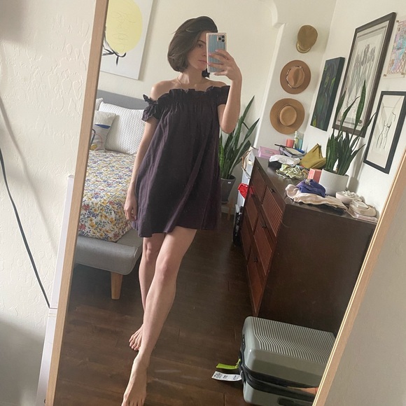 Free People Navy Mini Dress with Pockets - Picture 2 of 7